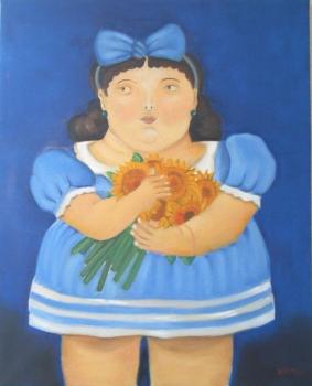 費爾南多 博特羅 Girl with flowers 費爾南多 博特羅 Girl with flowers